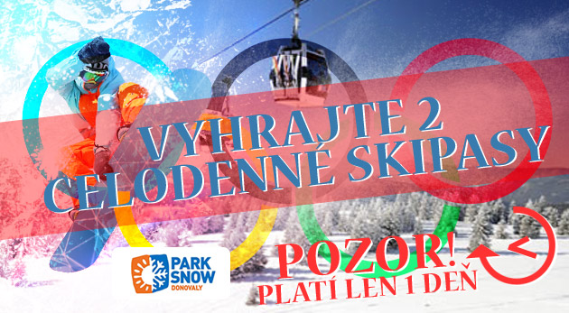 Vyhrajte 2 celodenné skipasy v stredisku PARK SNOW Donovaly - súťažte len dnes!