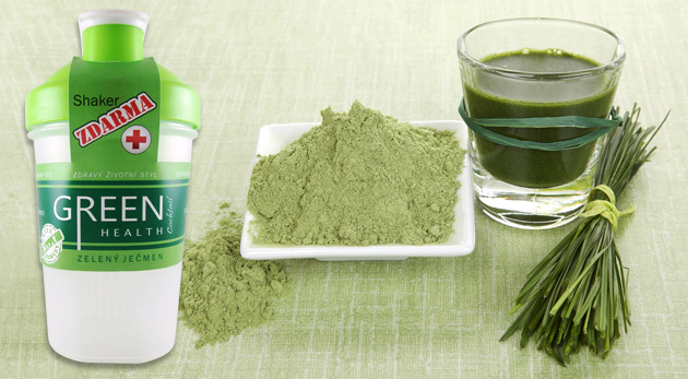 Súťaž o 2 balenia zeleného jačmeňa (250 g) vrátane poštovného a darčeka - šejkra