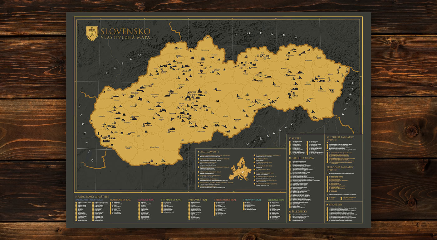 Súťaž o vlastivednú stieraciu mapu Slovenska v darčekovom balení