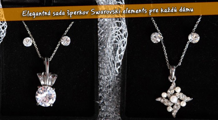 Darčekové balenie: sada šperkov Swarovski. Náušnice + prívesok s retiazkou. 