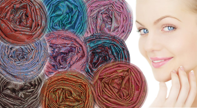 Dámska šatka - pašmína zo zmesi kašmíru a hodvábu 