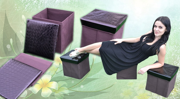 Viacúčelová taburetka s úložným priestorom v elega