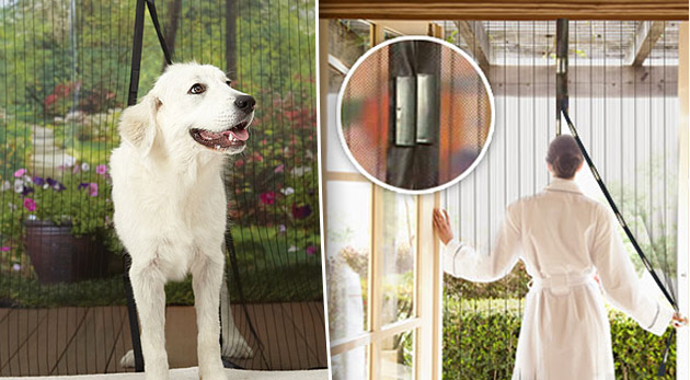 Samozatváracia magnetická sieťka na dvere proti hm