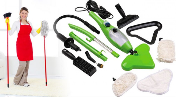 Letné upratovanie s praktickým parným čističom. Do