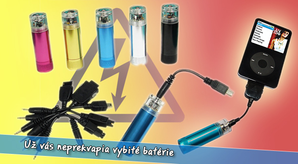 Univerzálna nabíjačka na mobil a MP3 prehrávač.
