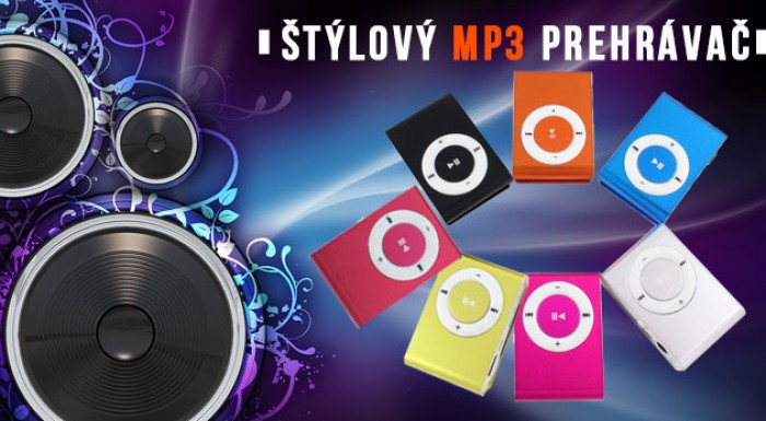 MP3 prehrávač v 7 rôznych farbách