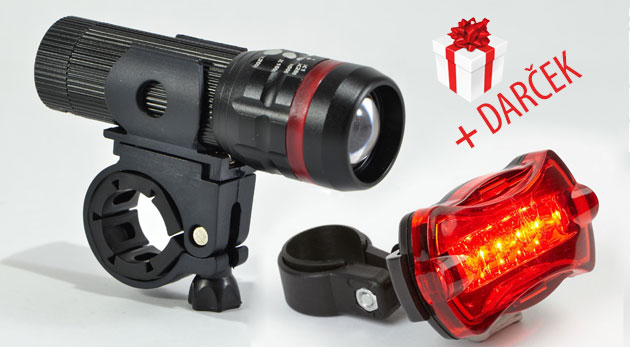 Set LED svetiel na bicykel pre vyššiu bezpečnosť