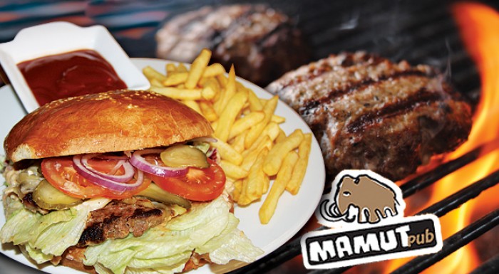 Vynikajúce Mamutie burgre v Mamut pub-e