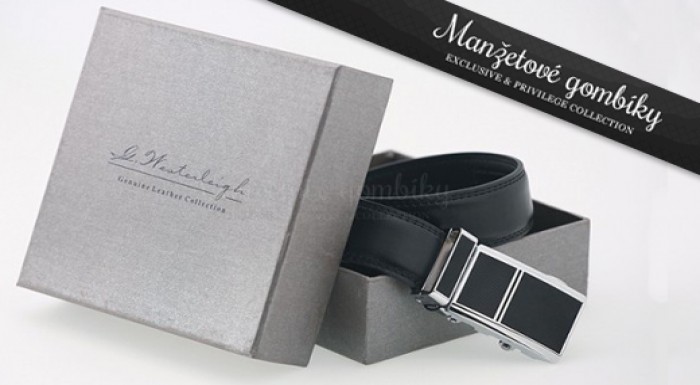 Luxusný pánsky kožený opasok v exkluzívnom darčeko