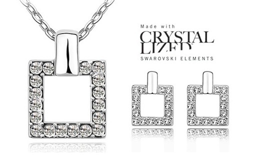 Elegantná súprava v tvare kociek od Swarovski Elem