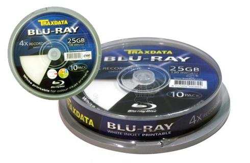 Traxdata BD-R 25GB 4x rýchlostné Blu-ray discs,Ful
