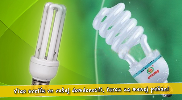 Viac svetla za menej peňazí. Úsporné žiarovky 1 + 1 vrátane poštovného.