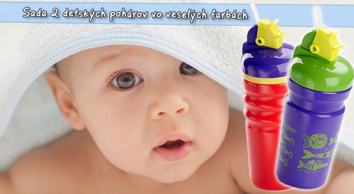 Set praktických detských pohárov - hermetické a izotermické prevedenie so slamkou.