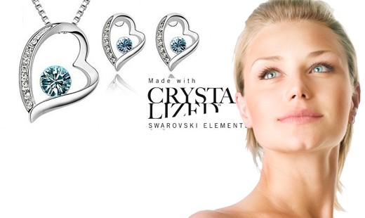 Elegantná súprava v tvare srdiečok od Swarovski El