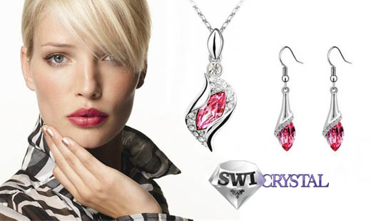 Súprava šperkov zdobená kryštálom Swarovski Elemen