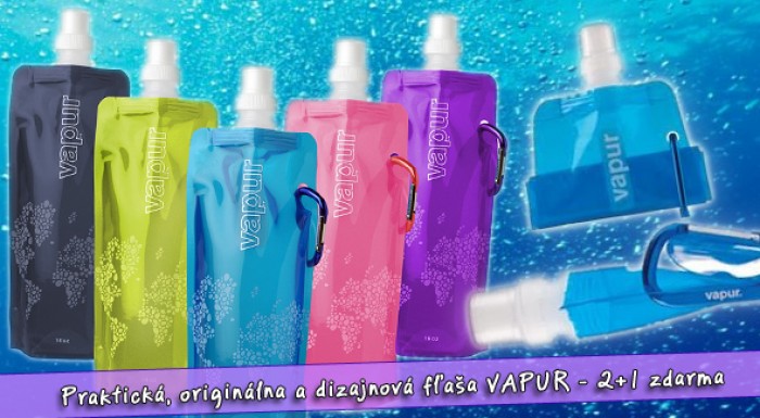 Skvelá skladacia fľaša VAPUR, praktický pomocník nielen na cesty. 