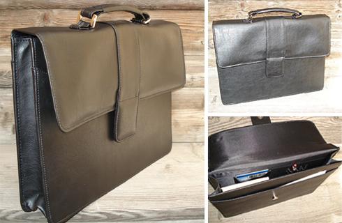 Aktovka z kvalitnej syntetickej usne, vhodná na pr