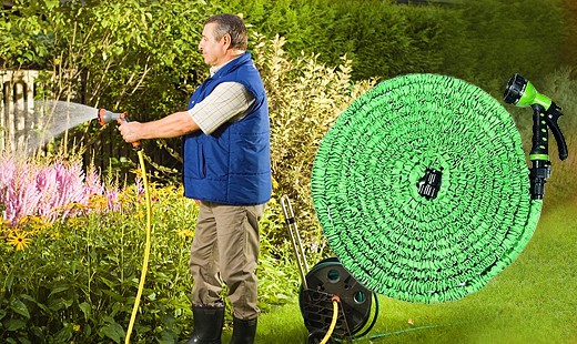 Záhradná hadica elastická s pištoľou so siedmimi s