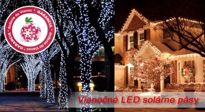 Vianočné LED solárne pásy (až 12 metrov)