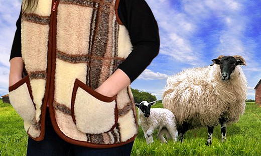 Hrejivá vesta zo 100% ovčej vlny