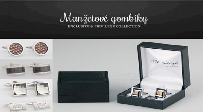 Luxusné manžetové gombíky s polodrahokamom PRIVILE
