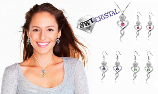 Súprava šperkov v tvare tornáda s kryštálom Swarov