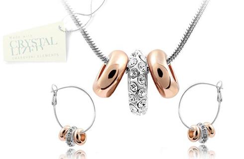 Krásny set šperkov zdobený kryštálom CRYSTALLIZED™
