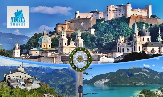 Salzburg, dedinka Hallstatt, jazero Wolfgangsee a 