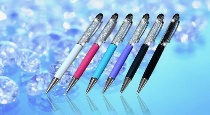 Nádherné elegantné pero 2 v 1 s výplňou Swarovski 