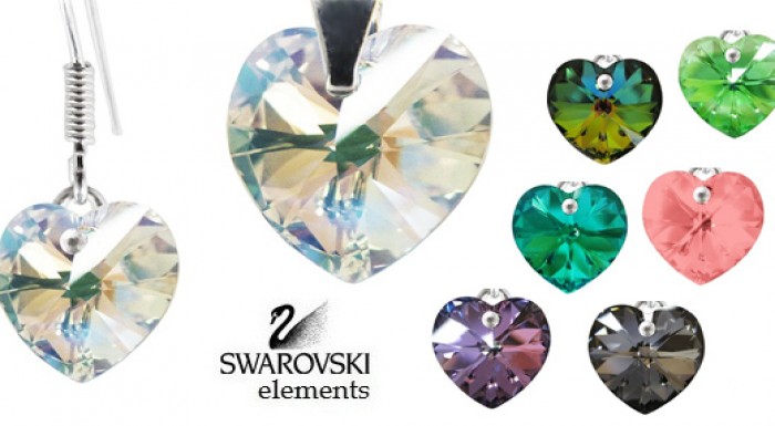 Nádherná súprava prívesok + náušnice Swarovski ele