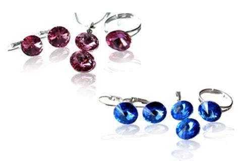 Nádherný set Swarovski (náušnice,  dvojitý príveso