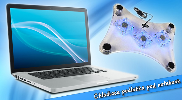 Trendová chladiaca podložka pod notebook s modrým podsvietením.
