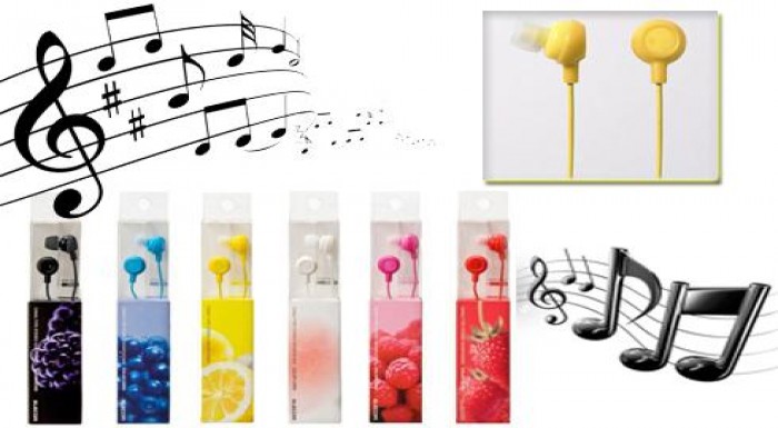 Lákavá ponuka :) Ovocné slúchatka do uší (farby in