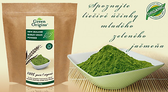 Zelený mladý jačmeň z Nového Zélandu - 100 % BIO