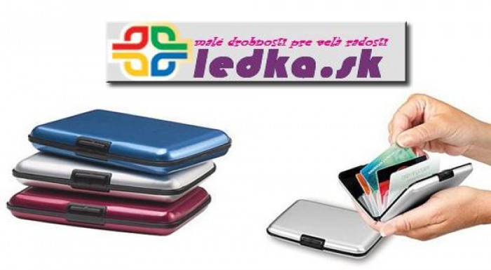 Elegantné kovové alumíniové puzdro na karty a dokl