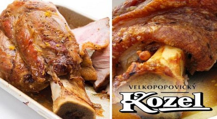 800 g pečné koleno s prílohami + 2x 0,5 l Veľkopop
