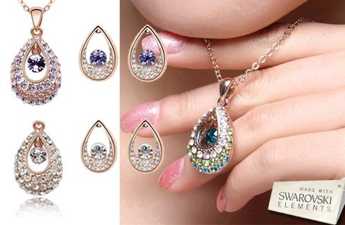 Nádherná súprava šperkov zdobená kryštálmi Swarovs