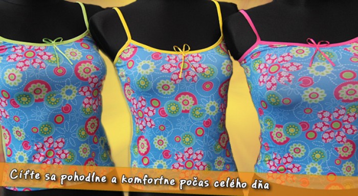 Moderné farebné tielka za super cenu. 3 ks v balení!