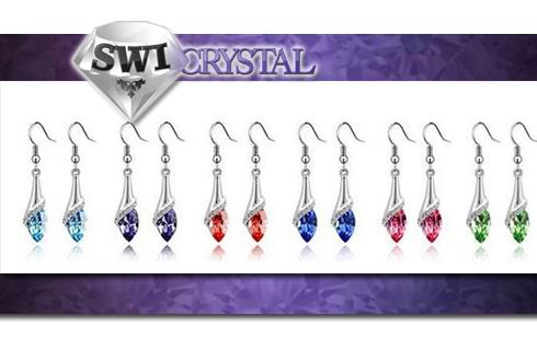 Náušnice atypického tvaru zdobené kryštálom - Swar
