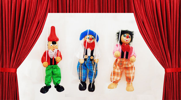 Veselé drevené bábky pre deti