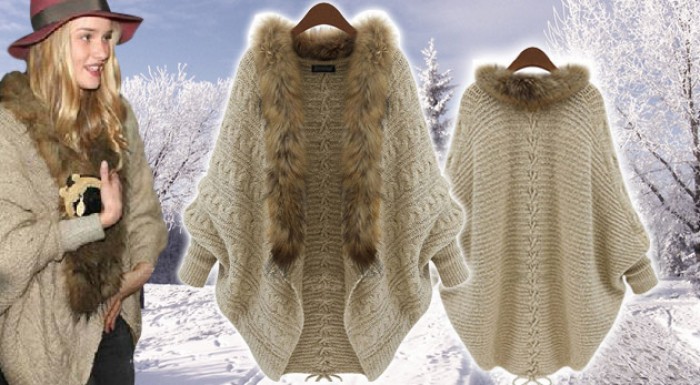 Trendy sveter s kožušinkou
