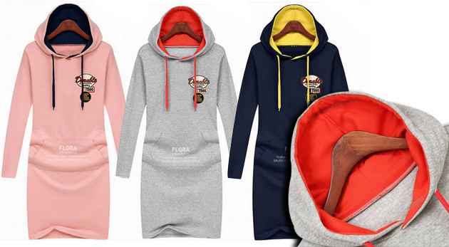 Dámske teplákové šaty s dlhým rukávom