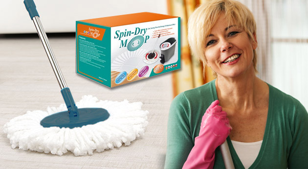 Rotačný mop Spin – Dry s 3 mopovými hlavicami