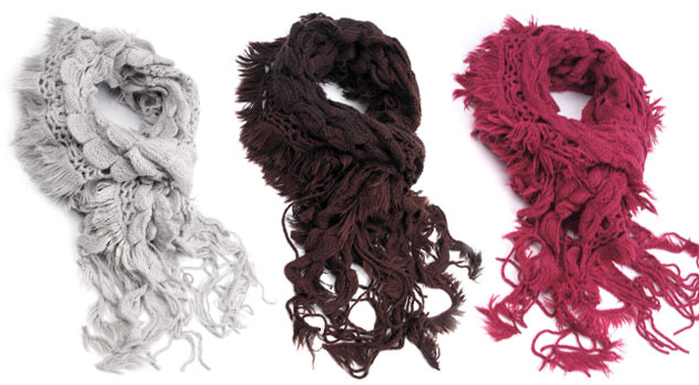 Dámsky pletený šál s ažurami