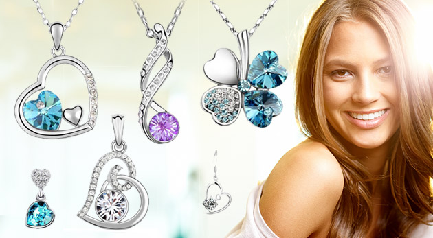 Set šperkov s náušnicami a retiazkou s príveskom