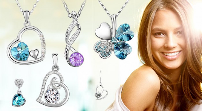 Set šperkov s náušnicami a retiazkou s príveskom