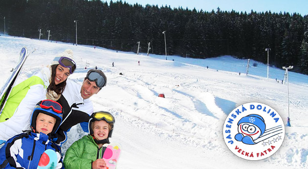 Trojhodinový skipas v stredisku Kašová