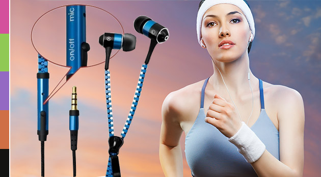 Slúchadlá na zips - 7 farieb