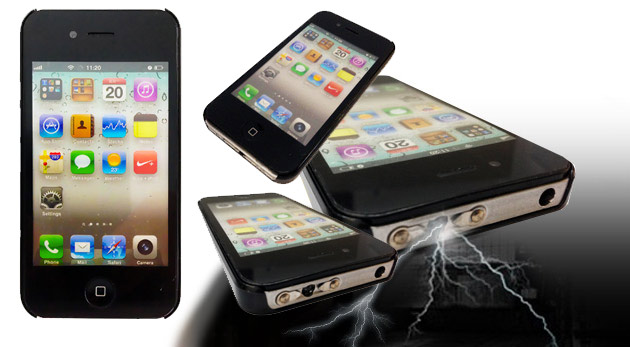 Paralyzér s baterkou v tvare iPhone 4