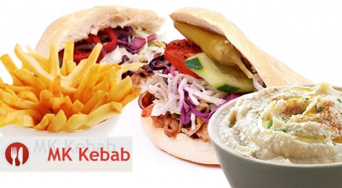 Kebab v placke alebo v chlebe s prílohou